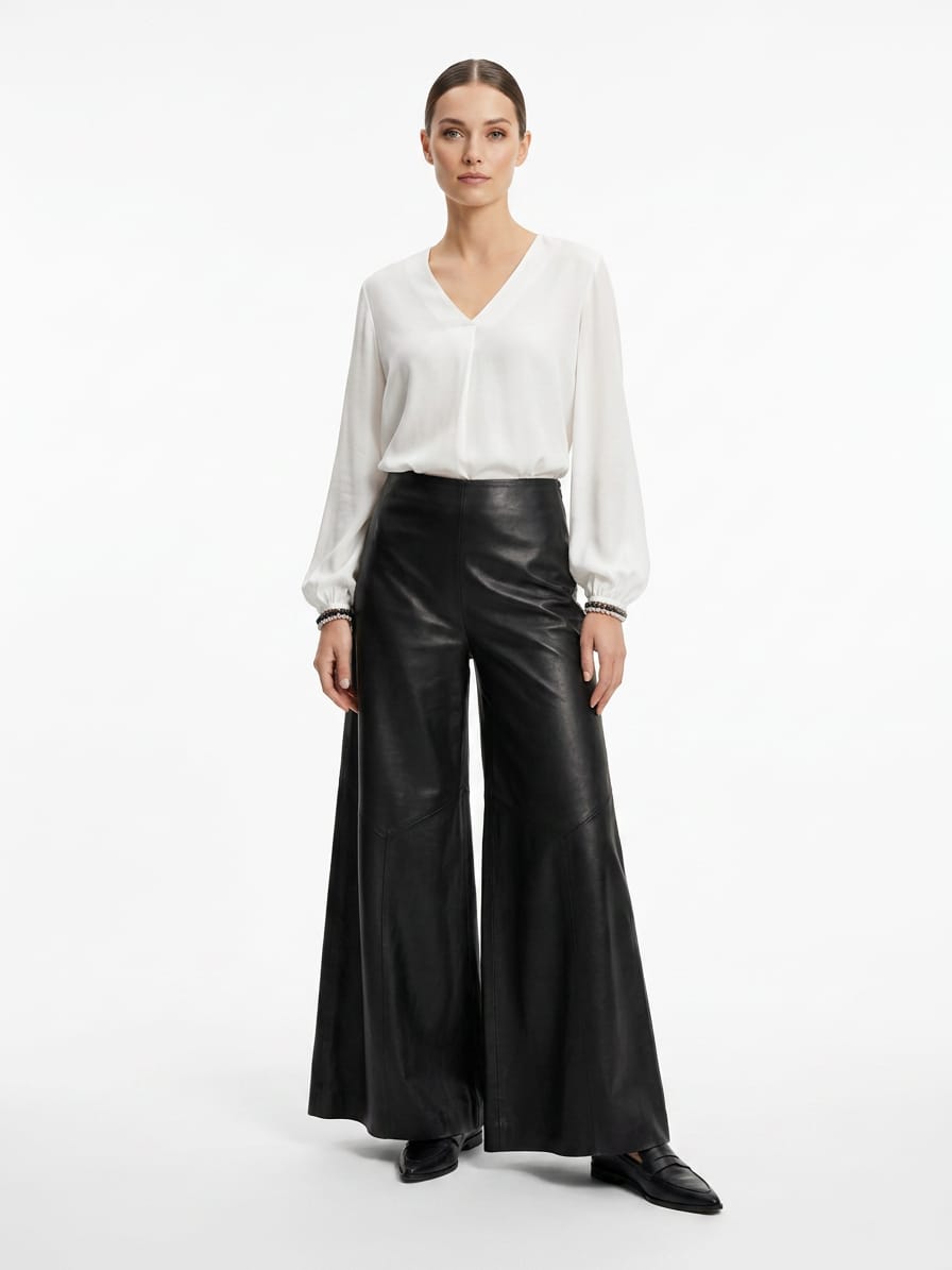 Leder Palazzo Hose