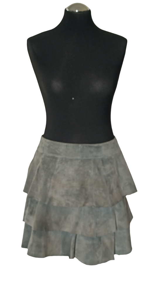 Leder Volant Jupe Mini