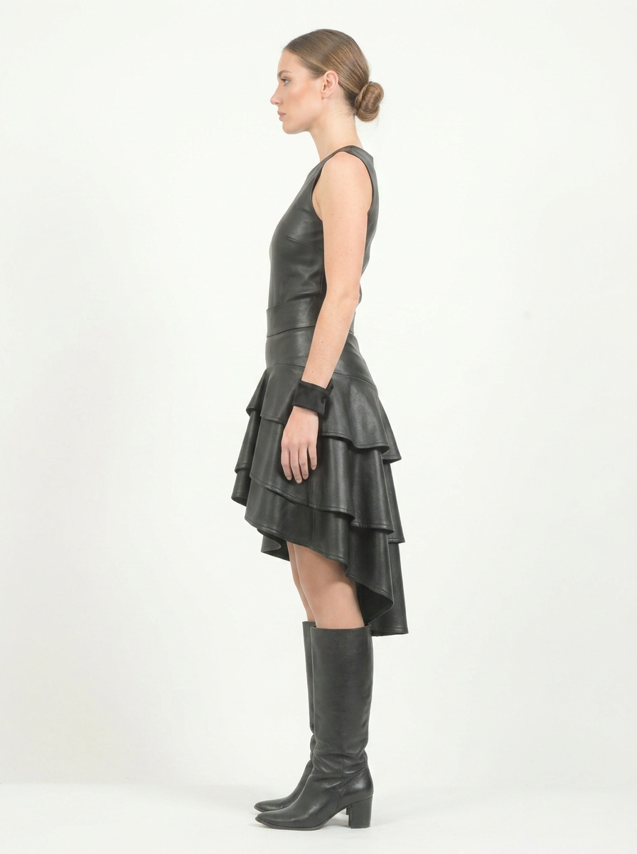 Leder Volant Designer Jupe
