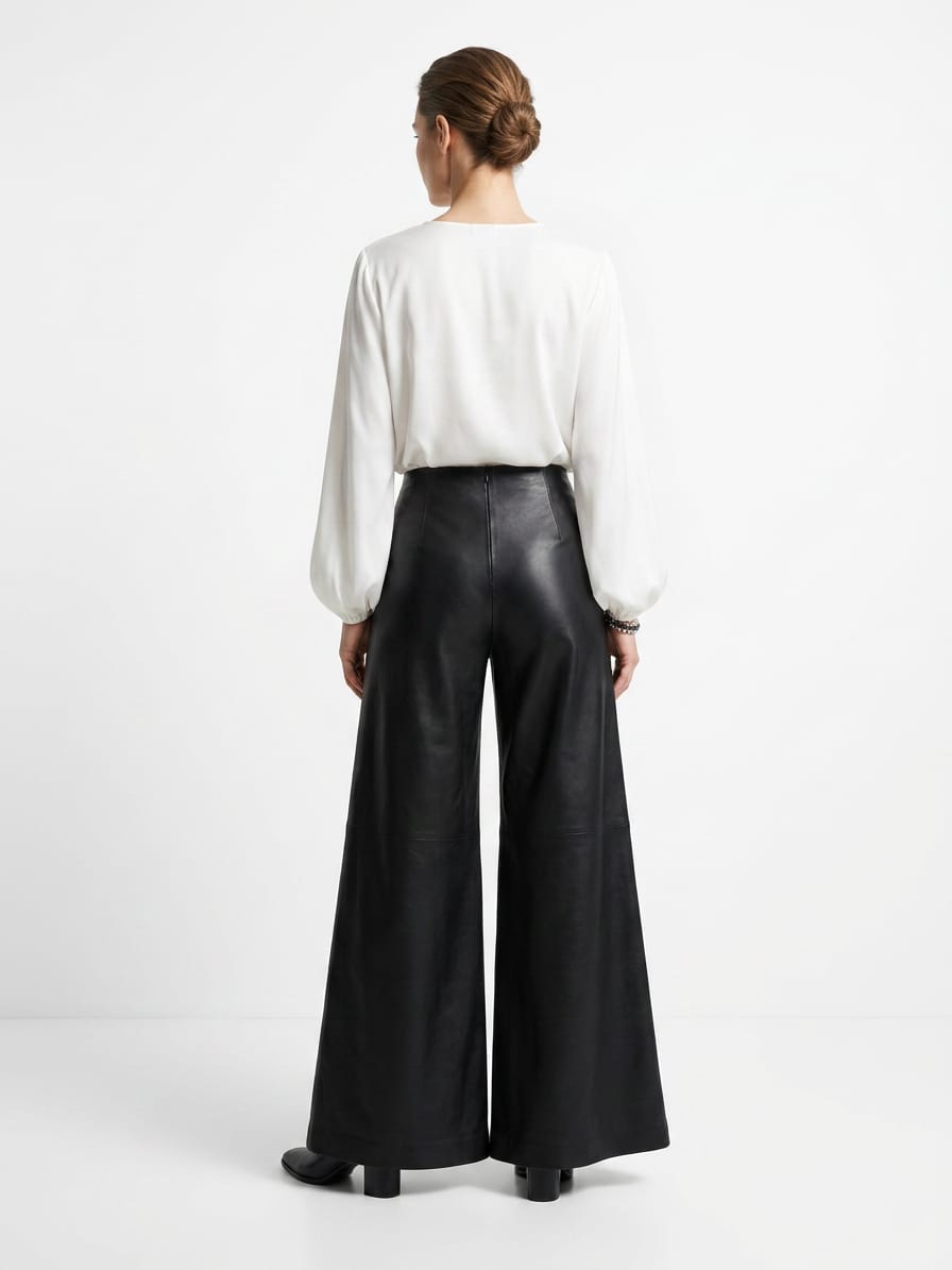 Leder Palazzo Hose