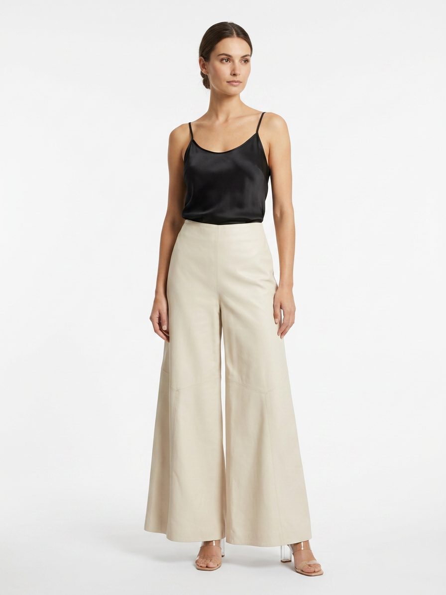 Leder Palazzo Hose