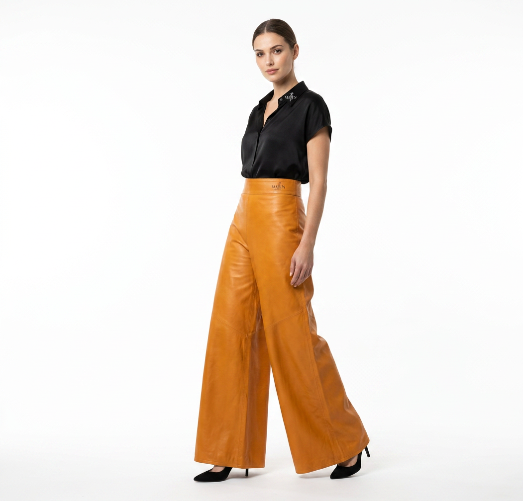 Leder Palazzo Hose