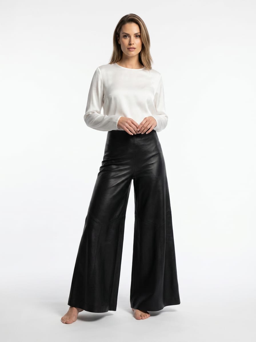 Leder Palazzo Hose